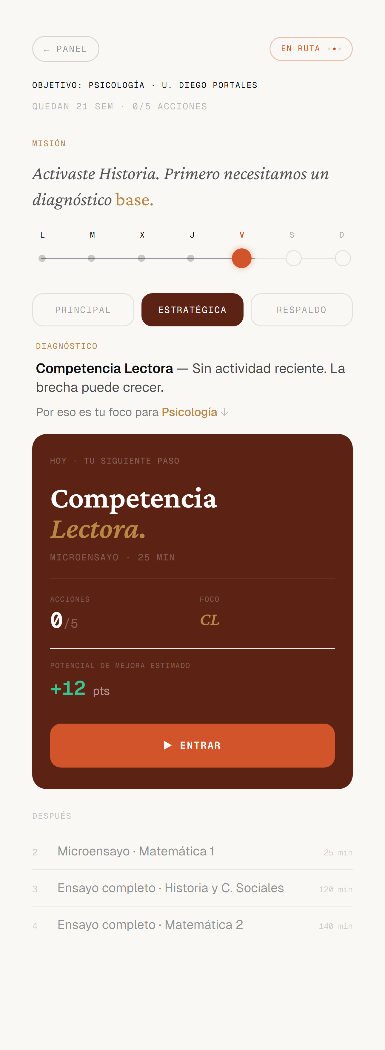 Mobile — Semana, ruta estratégica