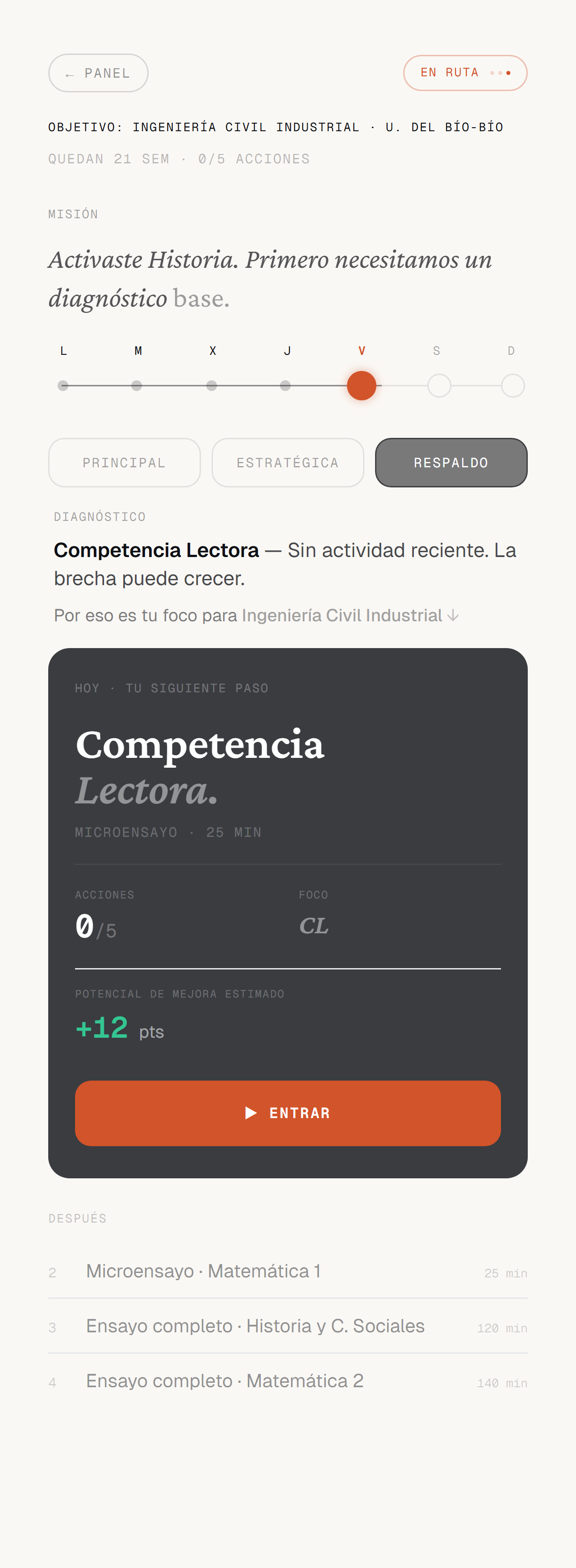 Mobile — Semana, ruta respaldo