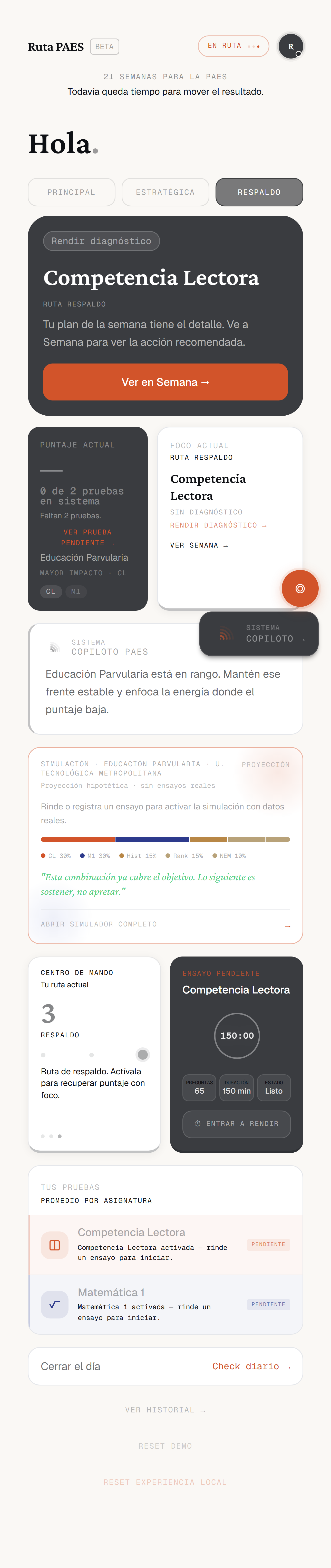 Ruta PAES · Ruta — ruta Respaldo